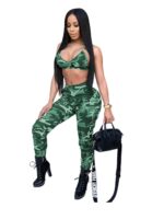 Two Piece Camouflage Legging & Bra Set