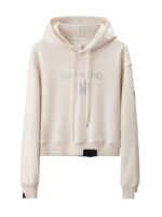 White Ladies Crop Hoodie