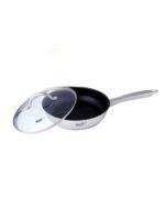Non-Stick Stainless-Steel Frying Pan with Lid - Image 4