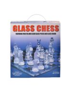 Glass Chess Set – Frosted & Clear Pieces with Glass Board